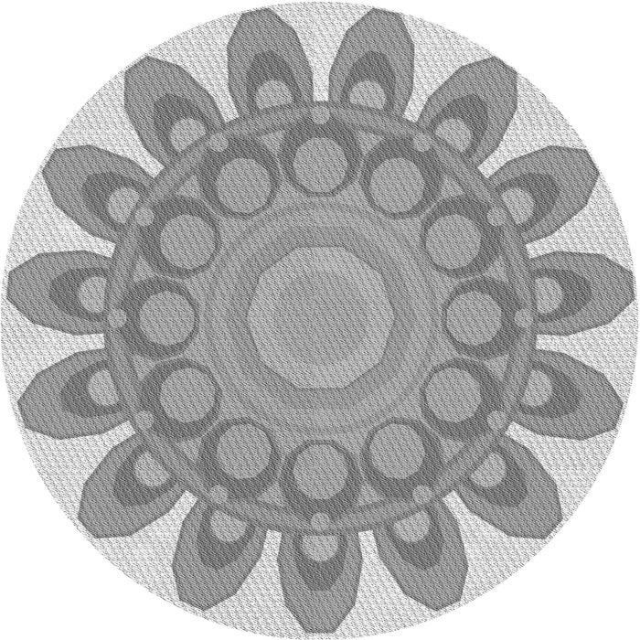 Square Patterned Gray Rug, pat1907gry