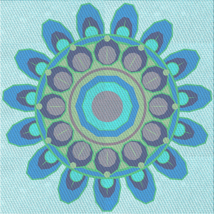 Round Machine Washable Transitional Blue Ivy Blue Rug, wshpat1907lblu