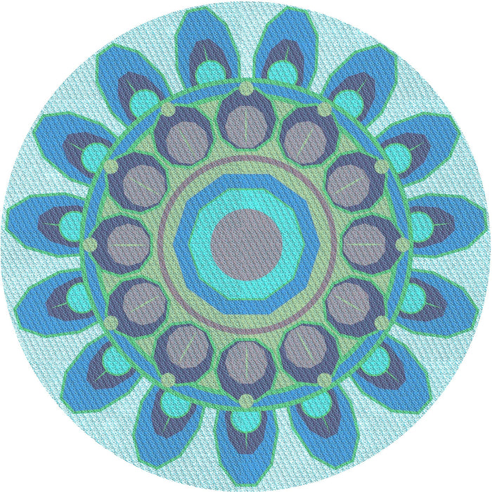 Square Patterned Blue Ivy Blue Rug, pat1907lblu