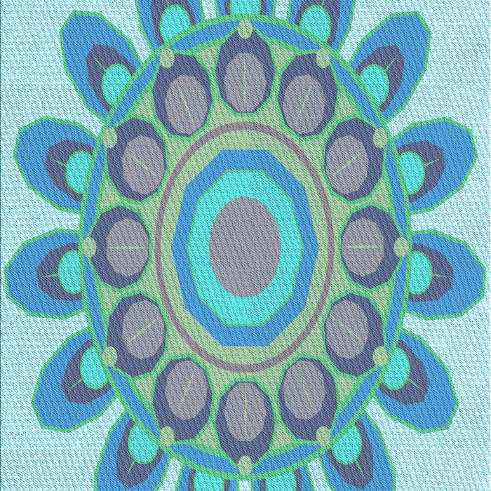 Patterned Blue Ivy Blue Rug, pat1907lblu