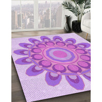 Patterned Blossom Pink Rug, pat1907pur