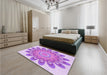 Patterned Blossom Pink Rug in a Bedroom, pat1907pur