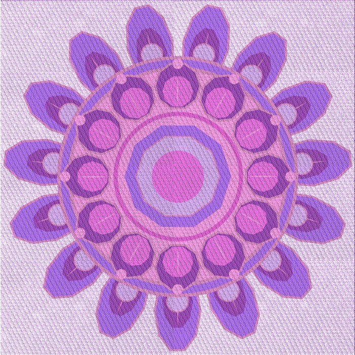 Round Patterned Blossom Pink Rug, pat1907pur