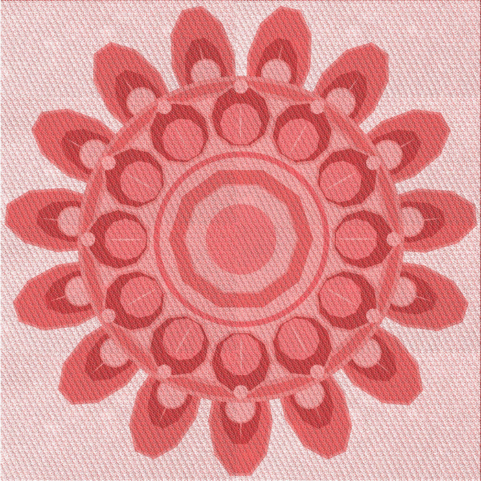 Round Machine Washable Transitional Pastel Pink Rug, wshpat1907rd