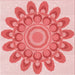 Round Patterned Pastel Pink Rug, pat1907rd