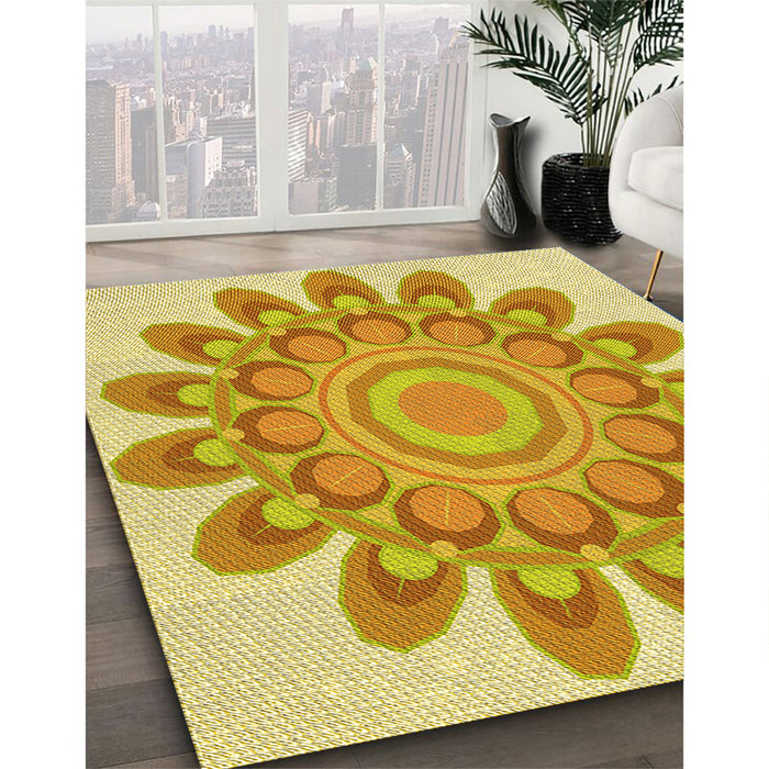 Machine Washable Transitional Orange Rug in a Family Room, wshpat1907yw