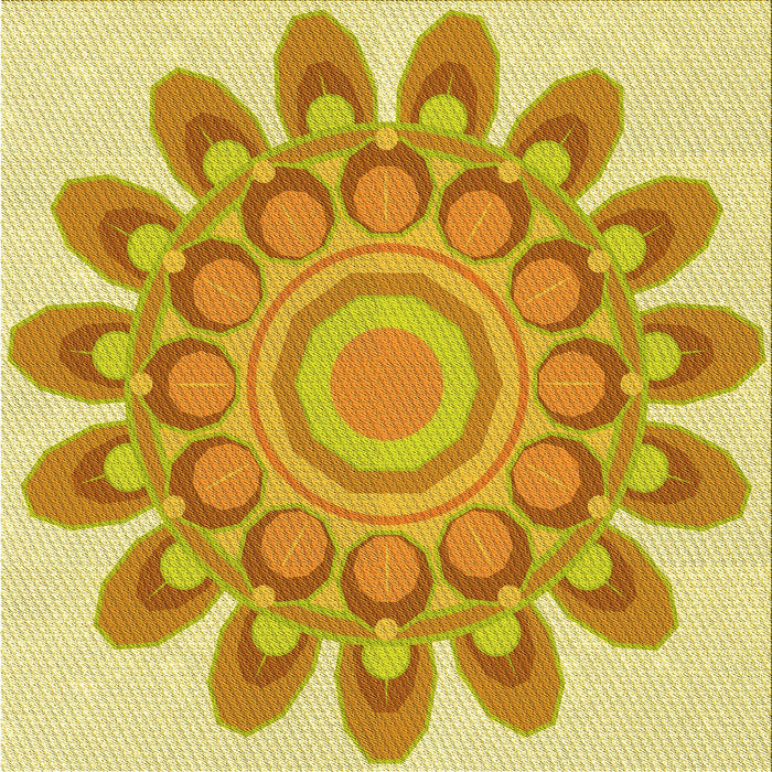 Round Machine Washable Transitional Orange Rug, wshpat1907yw