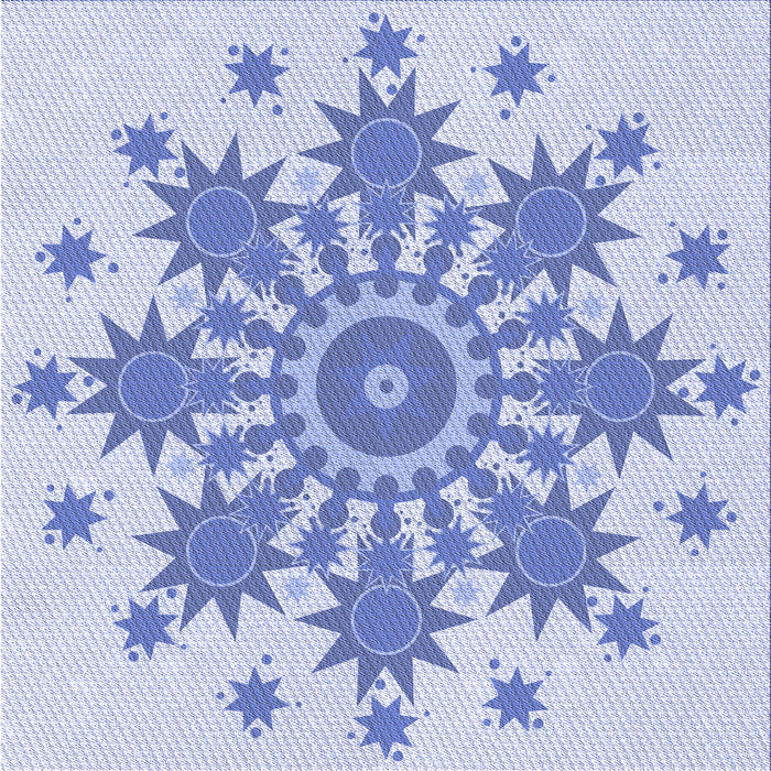 Round Patterned Blue Rug, pat1908blu