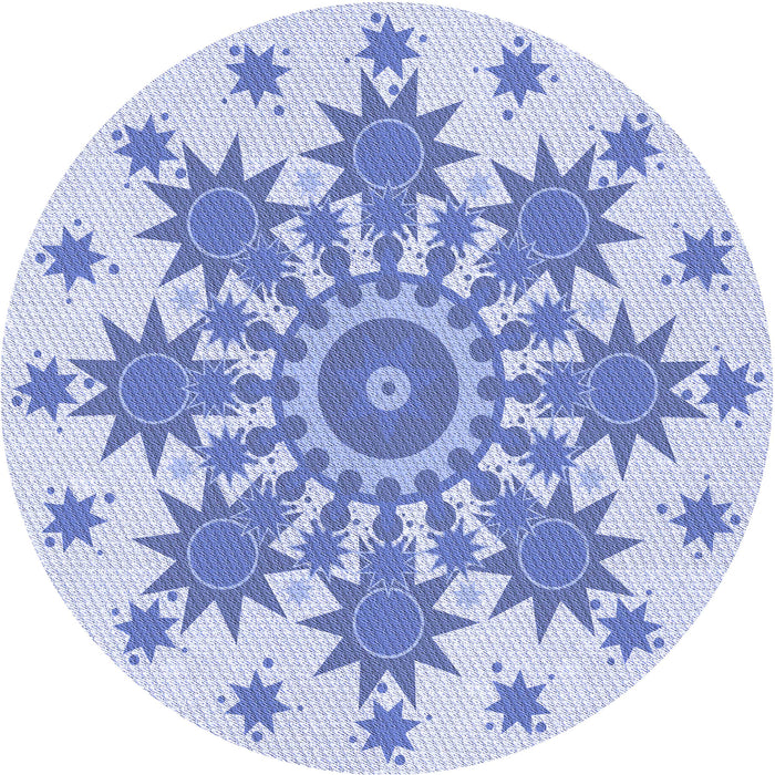 Square Patterned Blue Rug, pat1908blu