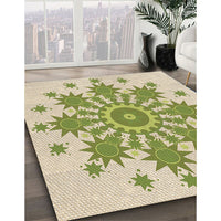 Patterned Khaki Gold Rug, pat1908brn