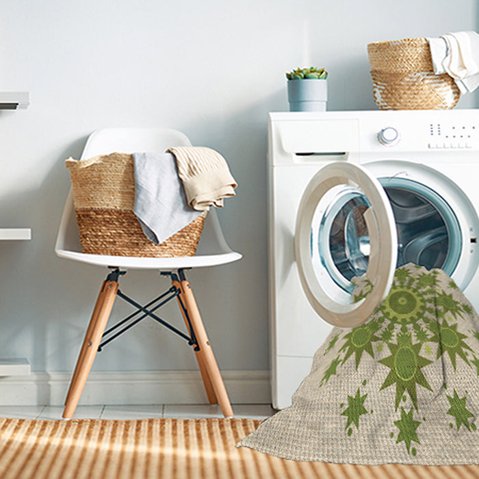 Machine Washable Transitional Khaki Gold Rug in a Washing Machine, wshpat1908brn