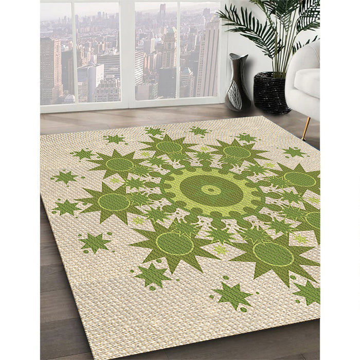 Machine Washable Transitional Khaki Gold Rug in a Family Room, wshpat1908brn