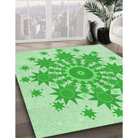 Patterned Green Rug, pat1908grn