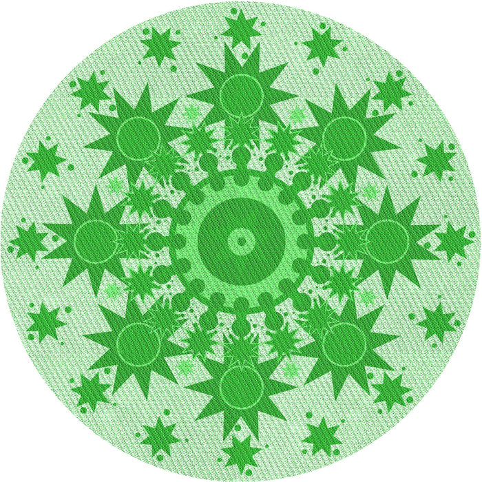 Square Patterned Green Rug, pat1908grn