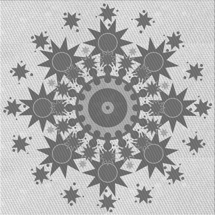 Round Patterned Gray Rug, pat1908gry