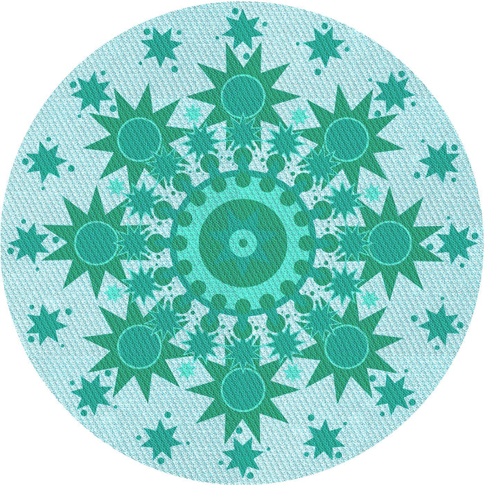 Square Patterned Blue Rug, pat1908lblu