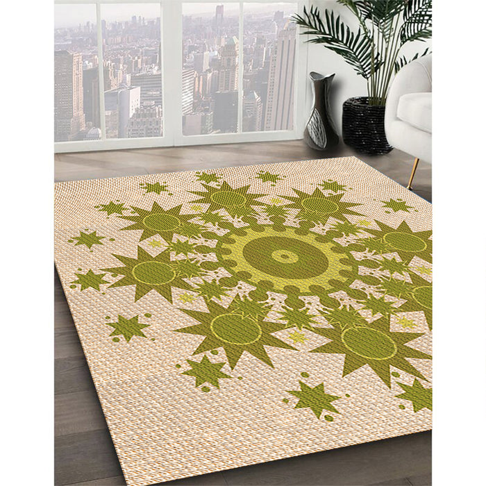 Machine Washable Transitional Khaki Gold Rug in a Family Room, wshpat1908org