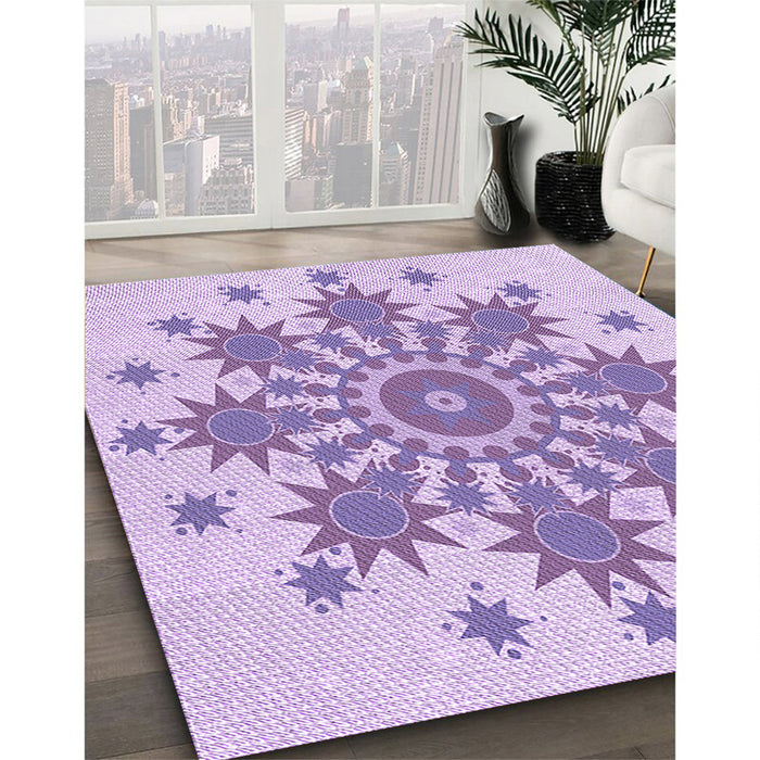 Machine Washable Transitional Blossom Pink Rug in a Family Room, wshpat1908pur