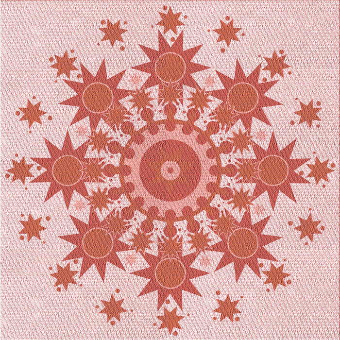 Round Patterned Orange Rug, pat1908rd