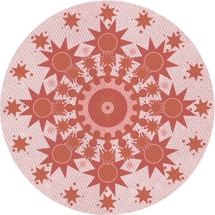 Square Patterned Orange Rug, pat1908rd