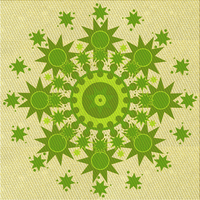 Round Patterned Pistachio Green Rug, pat1908yw