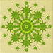 Round Patterned Pistachio Green Rug, pat1908yw