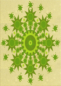 Machine Washable Transitional Pistachio Green Rug, wshpat1908yw