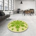 Round Patterned Pistachio Green Rug in a Office, pat1908yw