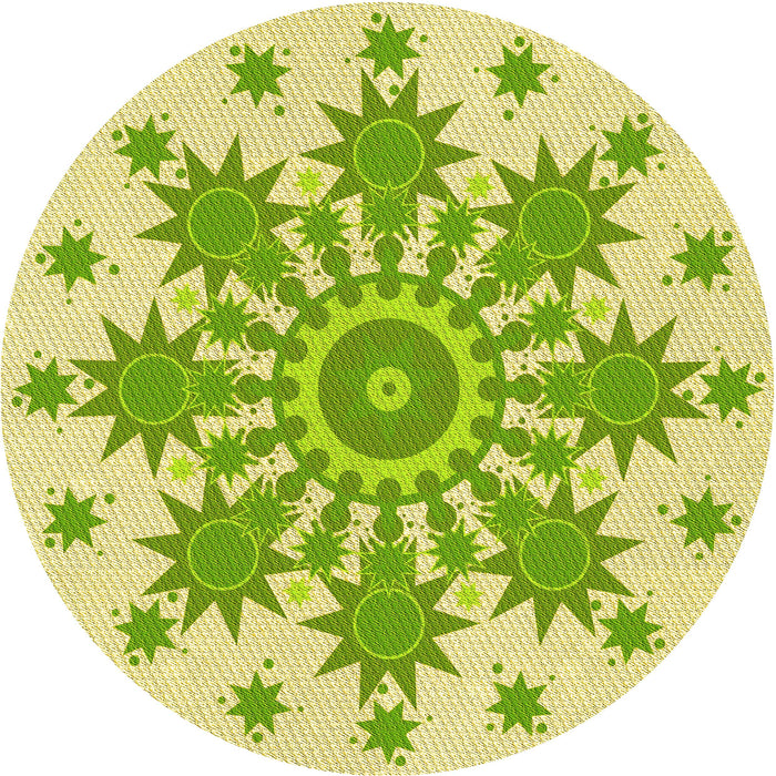 Square Patterned Pistachio Green Rug, pat1908yw