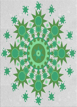 Patterned Green Novelty Rug, pat1908