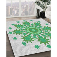 Patterned Green Novelty Rug, pat1908