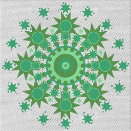 Square Patterned Green Novelty Rug, pat1908