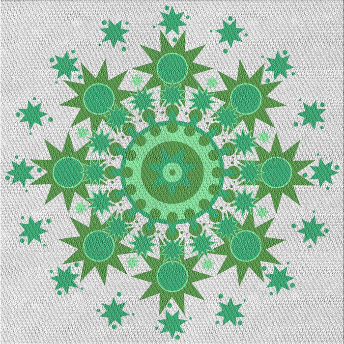 Square Patterned Green Novelty Rug, pat1908