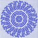 Round Patterned Periwinkle Purple Rug, pat1909blu