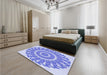 Patterned Periwinkle Purple Rug in a Bedroom, pat1909blu