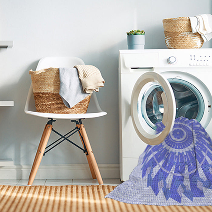 Machine Washable Transitional Periwinkle Purple Rug in a Washing Machine, wshpat1909blu
