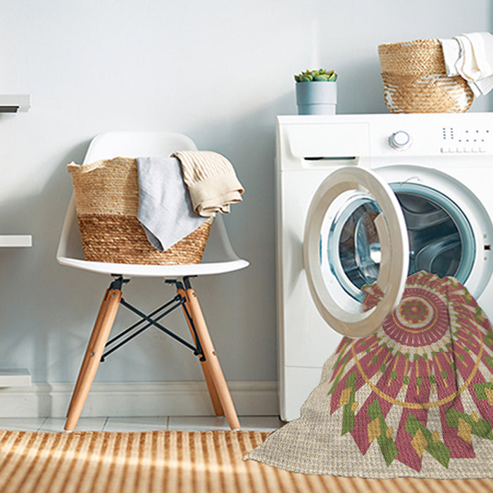 Machine Washable Transitional Orange Rug in a Washing Machine, wshpat1909brn