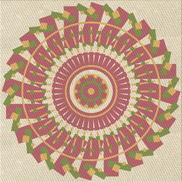 Round Patterned Orange Rug, pat1909brn