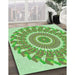 Machine Washable Transitional Green Rug in a Family Room, wshpat1909grn