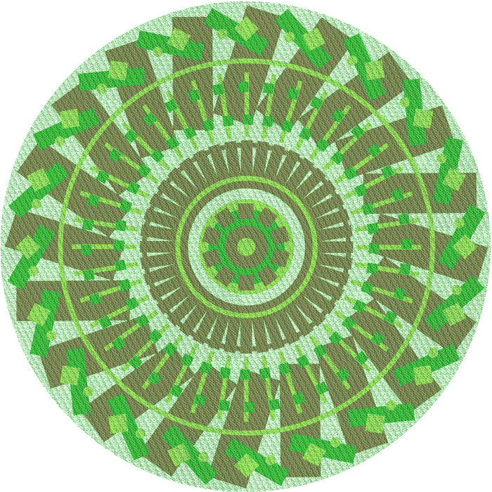 Square Patterned Green Rug, pat1909grn