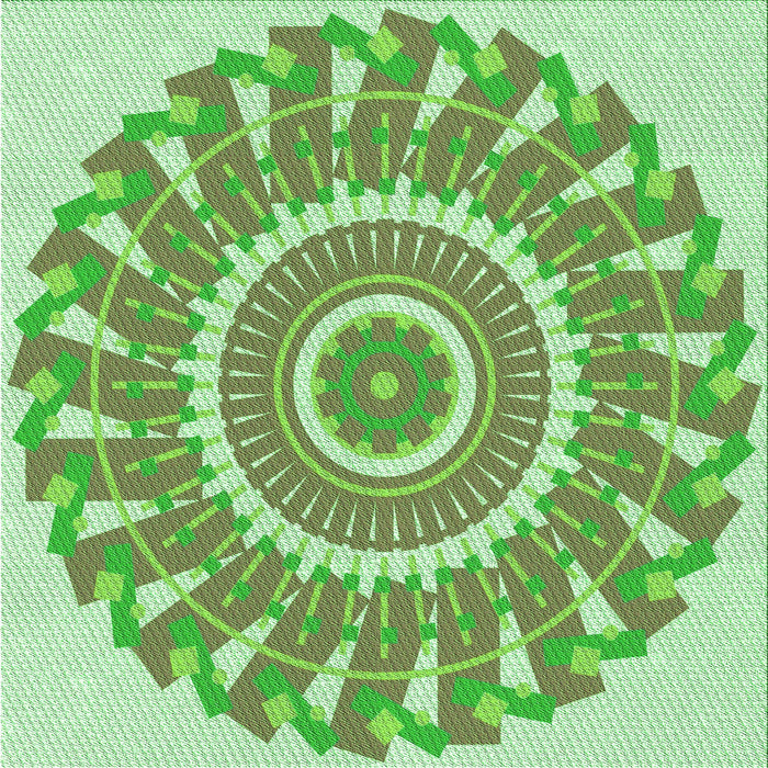 Round Patterned Green Rug, pat1909grn