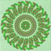 Round Patterned Green Rug, pat1909grn