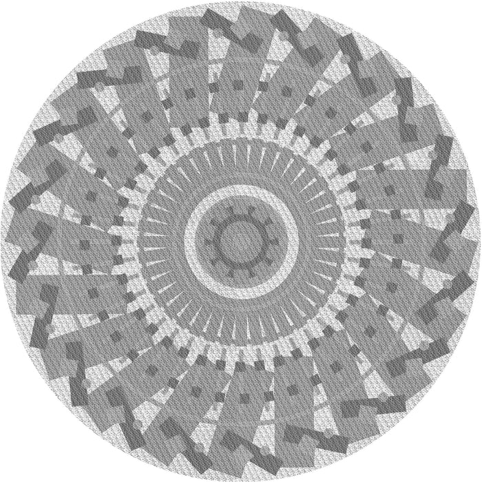 Square Patterned Gunmetal Gray Rug, pat1909gry