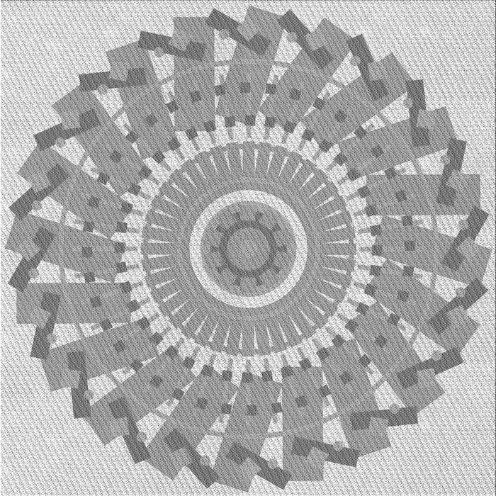 Round Patterned Gunmetal Gray Rug, pat1909gry