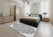 Patterned Gunmetal Gray Rug in a Bedroom, pat1909gry