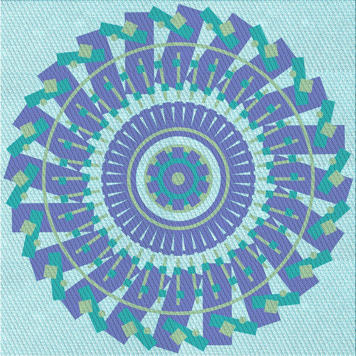 Round Machine Washable Transitional Silk Blue Rug, wshpat1909lblu