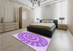 Round Machine Washable Transitional Crimson Purple Rug in a Office, wshpat1909pur