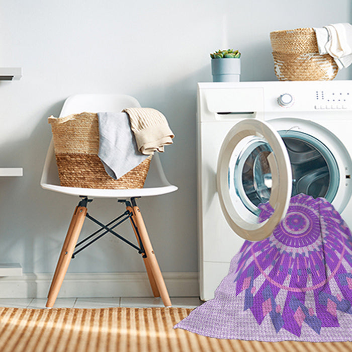 Machine Washable Transitional Crimson Purple Rug in a Washing Machine, wshpat1909pur