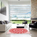 Square Patterned Pink Rug in a Living Room, pat1909rd