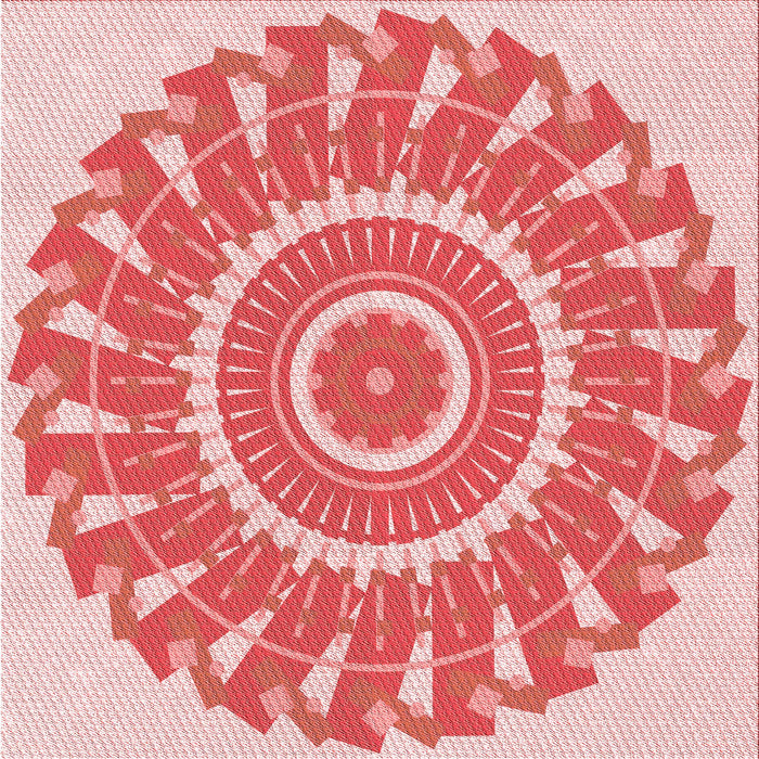 Round Patterned Pink Rug, pat1909rd